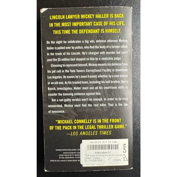 Book Used The Law of Innocence Paperback 2021 by Michael Connelly - Picture 2 of 4